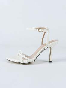 Women's High Heel Sandals Spring/Summer New Style Open Toe Thin Strap Sexy High Heels For Party Evening Wedding 9CM Heel Height Ankle Strap Women's High Heel Sandals (Random Asymmetric Pattern On Upper) - White - View 8