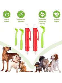 1 pieza Herramienta quitagarrapatas para mascotas, perros y gatos, set de herramientas para eliminar pulgas y garrapatas