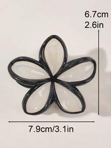 1 件 ABS 材质波西米亚风格果冻黑边米色雏菊花发夹适合海滩度假，春夏季发饰花发夹时尚发夹秋季配饰秋冬 - 彩色 - 查看 3