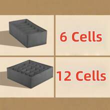 1pc Foldable Drawer Organizer Divider, Fabric Storage Box For Clothes, Underwear, Bras, Ties, Accessories, Socks - Grey - View 16