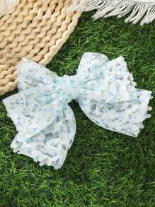 1 件可爱蝴蝶结发夹，带丝带，甜美百搭女孩发饰，优雅发夹，蝴蝶结发饰