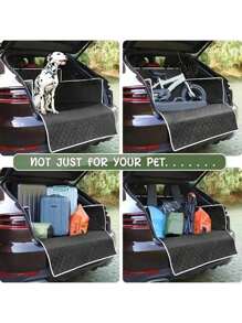 防水、防刮 SUV 货箱内衬 - 防尘防宠物毛发，易于清洁，涤纶材质，适合大多数车辆，全天候使用，全天候汽车垫 | 宠物垫 | 耐用的狗运输配件货箱内衬 - 黑與白 - 查看 10