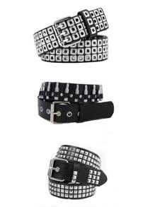 3/2/1皮带新款美式时尚子弹镶嵌腰带女装个性朋克装饰腰带ins网红风格礼物送父母朋友情侣情侣款