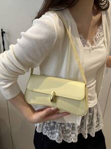 小众高端法棍包，2025春夏新款时尚百搭腋下包，韩版简约单肩手提包女 - 黃色 - 查看 1