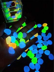 1000pcs Glow In The Dark Rocks, Solar Powered Outdoor Garden Path Stones, Luminous Pebbles, Suitable For Yard Path Decor, Landscape Lighting, Vase Filler (50/300/500pcs)