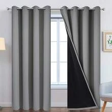 % Blackout Curtains 84 Inches Long, 2 Thick Layers Heat And Light Blocking Soft Thermal Insulated Drapes Bedroom,, 2 Panels (52 Wide Each) - Home Decor - Purple - View 2