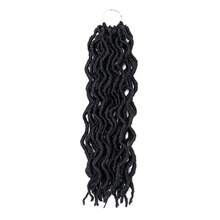 18/24 Inch Goddess Faux Locs Crochet Hair 1/6 Packs/Lot Soft Locs Wavy Crochet Braids Dreadlocks 3 Tone Curly Wavy Twist Braiding Hair Extensions African Roots Braid - Multicolor - View 17