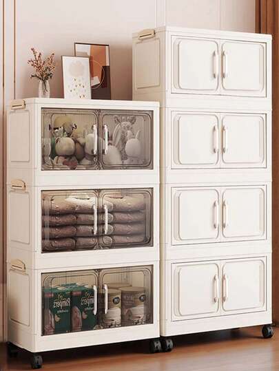 1 件 45 厘米/17.7 英寸宽储物柜，可折叠储物箱，家庭客厅玩具柜整理器，零食柜，厨房储物柜，圣诞礼物，储物盒，床下储物