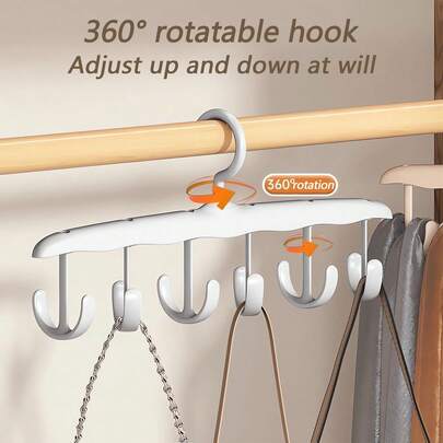 Crochet multifonctionnel anti-dérapant à rotation à 360 degrés, 12 griffes, porte-cravates, support, porte-crochet, organisateur porte-cravates multicouche, support de suspension durable pour le rangement et l'organisation des cravates, convient pour ranger les écharpes et les ceintures