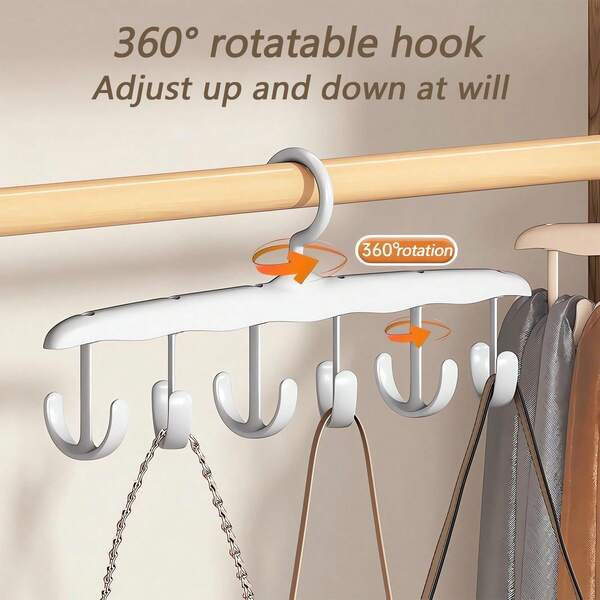 Gancho giratorio antideslizante multifuncional de 360 grados, con 12 garras, perchero de corbatas, soporte, perchero de ganchos, organizador de perchero de corbatas de varias capas, estante colgante duradero para almacenamiento y organización de corbatas, adecuado para almacenar bufandas y cinturones