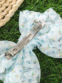 1 件可爱蝴蝶结发夹，带丝带，甜美百搭女孩发饰，优雅发夹，蝴蝶结发饰