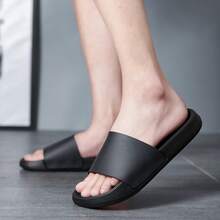 Men's Slip-On Slippers, Summer Shower, Bathroom, Home, Outdoor, Beach, Sports, Non-Slip, Vietnamese Style, Fashion, Versatile, Plus Size