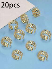 Hộp 20 chiếc vòng khăn trùm đầu, kẹp khăn rỗng, ghim cài khăn trùm đầu, vòng tết tóc, phụ kiện khăn trùm đầu cho trang phục - Nhiều màu - Xem 19