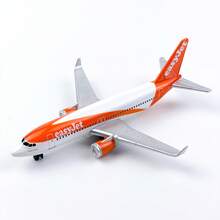 Airplane Model, Die-Cast Metal Airplane Model, Suitable For Collection And Holiday Gifts - Orange White - View 1
