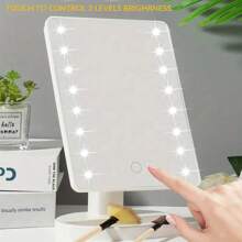 1pc 16LED Makeup Mirror With Light, Desktop Mirror Surface Rotatable Makeup Mirror Light 3-Speed