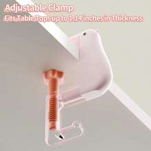 1Packs Foldable Purse Hanger For Table & Desk - Portable Duck-Shaped Non-Slip Hook, Duty Bag Holder For Travel, Office, Home, Dorm, Kitchen Accessories (Compact & Detachable) - 粉色 - 查看 6