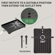 1 Set Black & White Sink Dish Drying Rack - Removable, Large Capacity, With Draining Board And Cutlery Holder - Multicolor - View 6