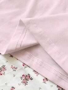 Women's Short Sleeve Crew Neck T-Shirt With Strawberry Print - Hồng - Xem 4