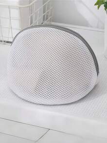 1 قطعة شنطة غسيل للحمالات بشكل صدفة، شنطة غسيل من الشبك، شنطة داخلية مثلثة الشكل، شنطة غسيل للحمالات، شنطة غسيل نسائية بسحاب للتخزين