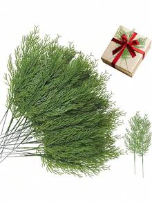 10pcs Artificial Pine Branches, Fake Pine Stems, Green Pine Branches For Christmas Wreaths, Christmas Trees, Closet DIY, Winter Home Decor - Multicolor - View 13