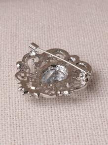 1件时尚白色奢华水滴花卉胸针，女士超大胸针 - 白色 - 查看 6