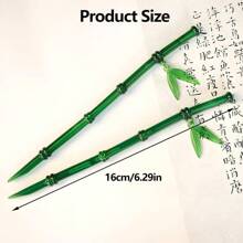 2Pcs Green Bamboo Leaf Hair Stick Pin Resin Chinese Hair Sticks For Buns Vintage Hair Chopsticks For Women Girls Hairpin Hairstick Japanese Hair Stick Chinese Hair Pin Hair Accessories