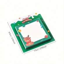 120 unidades/4 pacotes de lembretes de Natal, 30 unidades cada, em 4 cores: vermelho, adesivos de mensagem fofos, papelaria criativa, etiquetas para embalagem de presente