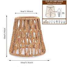 1pc/2pcs Handmade Woven Rattan Lamp Shade, Rattan Bell Lamp Shade, Suitable For Table Lamp, Pendant Light Fixtures, Easy Installation