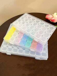 28 Compartments Plastic Organizer And Diamond Painting Tools Accessories Set Combination 5D DIY Diamond Embroidery Mosaic Tools Kit Diamond Pen 3/6/9 Heads Diamond Tray Adhesive Fixing Diamond Corrector - Clear - View 10