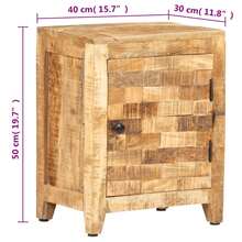 vidaXL Bedside Cabinet Brown Solid Mango Wood Bedside Cabinet Rectangular Rustic Durable Wooden Bedside Cabinet Nightstand Rustic Bedside Table Mango Wood Furniture - Brown - View 10