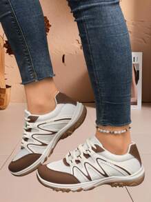 女士休闲运动鞋，新款透气网眼平底鞋，百搭时尚舒适轻便防滑跑步鞋