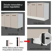 Complete Modular Corner Kitchen Madesa 479cm Agata 01 - White and Cream - View 9