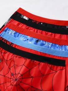 Chatreadl 5pcs/Set Boys' Briefs, Colorful Cool Spider Graphic Design, Comfortable Breathable, All Season