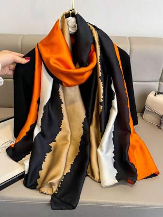 1 st blommig halsduk, elegant solskydd i romantisk stil, lämplig för utomhusresor, kan användas som pannband, hårsnodd, hårögla, perfekt för självdekoration