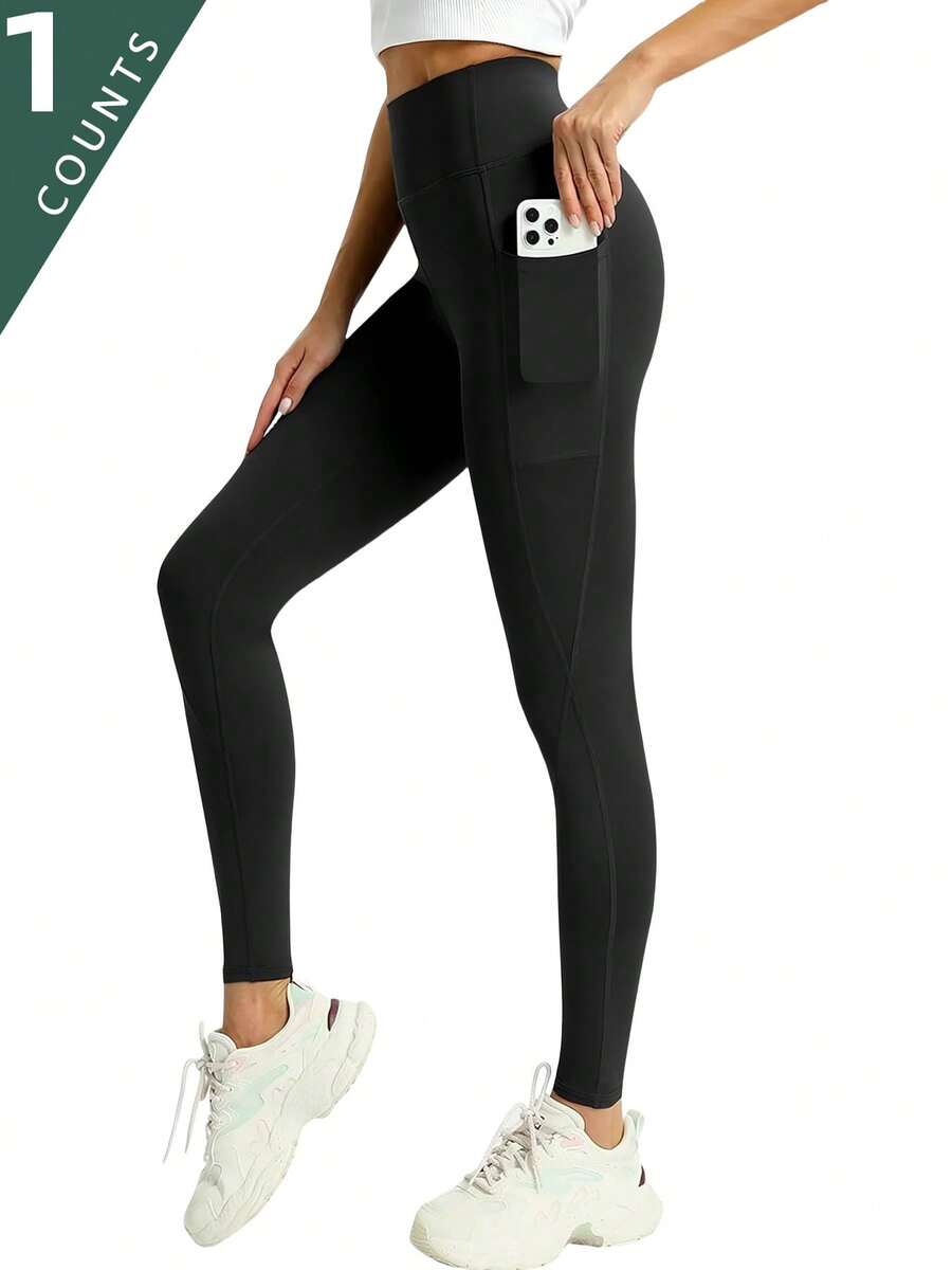 Women's Tummy Control & Lifting Pants With Pockets - Slimming, Sexy, Breathable & Comfortable Versatile Leggings - 1pcs(black) - 查看 1