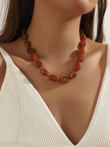 1 chiếc vòng cổ thắt nút hình đám mây nhựa nhiều màu phong cách Bohemian, quà tặng trang sức thủ công cho kỳ nghỉ hè trên bãi biển dành cho phụ nữ, trang phục hàng ngày - Vòng cổ thủ công bằng nhựa hình dạng đặc biệt - Xem 13