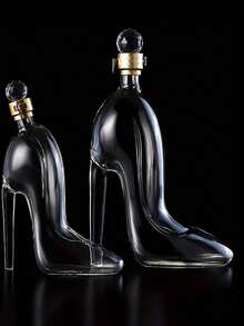 1 件 25.36 盎司/12.68 盎司透明高跟鞋形威士忌酒瓶带盖，高硼硅玻璃酒瓶，手工制作的优雅玻璃酒瓶，适用于葡萄酒、烈酒、波本威士忌、龙舌兰酒、伏特加酒、白兰地、父亲节礼物、家庭酒吧装饰 - 透明 - 查看 4