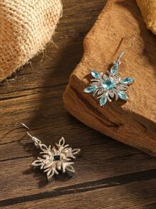 1 pereche cercei cadou cu accesorii de bijuterii în stil boem, cu design creativ la modă cu fulgi de zăpadă, potriviți pentru purtarea zilnică și festivă a femeilor