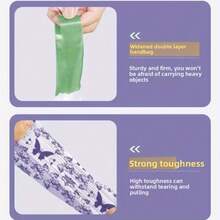 100pcs Tearless Drawstring Trash Bags, Economic Household Pack, Thick Portable Large Size Kitchen Plastic Bags With Lavender Fragrance, Lavender Scented Drawstring Garbage Bags, Large Thick Household, Portable Handle Kitchen & Dorm Mosquito Repellent Plastic Bags