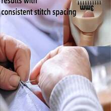 1pc Easy Sewing Tool - Durable Plastic Edge Sewing Guide With 4mm And 3mm Spacing, Ergonomic Handle And Smooth Surface For Precise Hand Sewing - DIY Sewing Accessories For Beginners And Advanced, Suitable For Fabric, Quilting, Garment Repair, Advanced Hand Aid | Precision Stitching Device | Durable Plastic Tools, Sewing Accessories