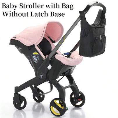 Baby Kinderwagen mit kostenloser Tasche, multifunktionaler Neugeborenen Kinderwagen, verstellbarer Griff, Korb & Wiege & Kinderwagen, geeignet für Reisen, Rosa