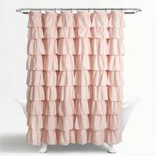 Lush Decor Ruffle Shower Curtain Blush 72X72 Halloween-Fall Decor-Room Decor - má hồng - Xem 2