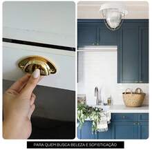 Kit Of 2 Colonial Shell Model Handles With Premium, High-Quality Finish For Drawers, Cabinets, Dressers, Furniture In General - Dorado - Ver 2