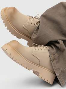 Modische Herrenschuhe, rutschfeste und strapazierfähige Lederschuhe, Lässig & Formelle Schuhe, beliebte Oxfords mit dicker Sohle - D77 Khaki - Übersicht 7