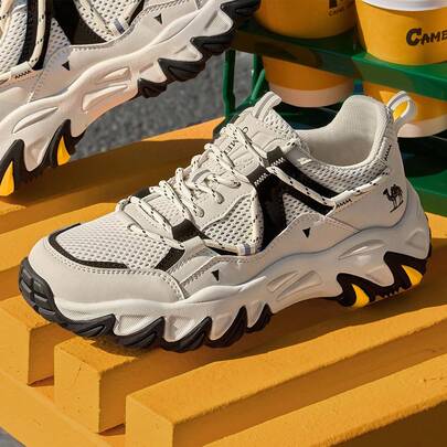 CAMEL CROWN 男士运动鞋夏季透气鞋户外徒步休闲运动鞋