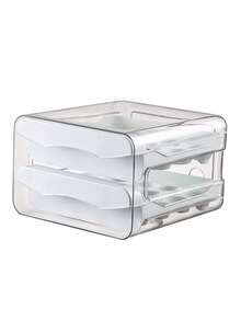 Refrigerator Egg Storage Box, Refrigerator Egg Rack, 2-Tier Drawer 32 Compartment Stackable Storage Box Transparent Plastic Egg Rack Organizer, Home Decor, Party & Christmas Storage - Multicolor - View 13