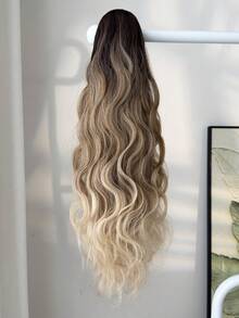 24 Inch Ombre Long Wavy Curly Wig, Soft & Comfortable, Heat Resistant Synthetic Fiber, Suitable For Women's Daily Wear - Multicolor - View 7