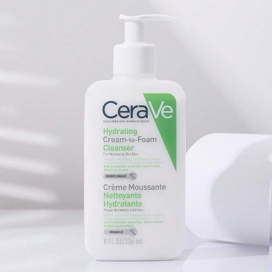CeraVe 保湿洁面乳，含 3 种必需神经酰胺、氨基酸和透明质酸，适合中性至干性肌肤 - 236ml - 查看 1