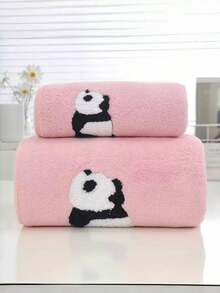 1 buc Set de prosop și prosop de baie cu broderie din fleece coral de înaltă densitate, moale și absorbant, prosoape de duș personalizabile pentru salon de înfrumusețare, sporturi hoteliere, articole esențiale pentru casă, prosop, îngrijirea pielii