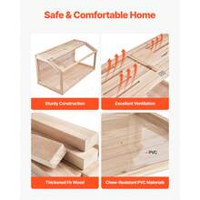 Wooden Hamster Cage, 270° Viewing Hamster Habitat, 32 X 16 X 16 In, Dwarf Hamster Cages With Openable Top, Ventilated Small Animal Cage, Pet Mouse Cage For Gerbils, Rats, Guinea Pigs, Mice - 32 x 16 x 16 inch - Xem 2